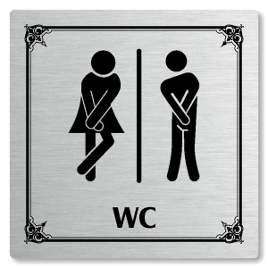 WC společné, 118x118mm, stříbrná, Nebraska